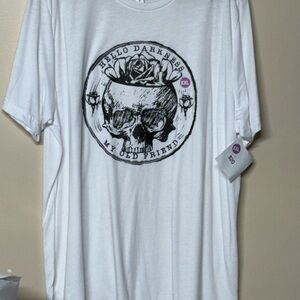 Bella Canvas White Skull Graphic Tee